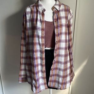 Jachs Girlfriend Casual Soft Brushed Flannel Plaid Shirt Jacket Overshirt